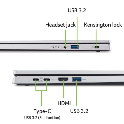 ACER Aspire GO AG15-71P-56YF Intel Core i5-1334U 16Go DDR5 512Go PCIe NVMe SSD Intel UHD Graphics 15.6'' FHD NX.JD9EF.005