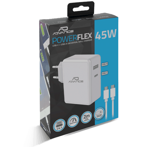 PowerFlex Chargeur secteur universel USB-C et USB-A 45W