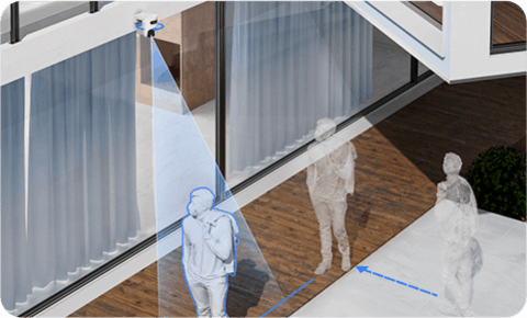 EZVIZ Caméras extérieures motorisées H9c 3MP - Wi-Fi - à double objectif panoramique et inclinable - Co-détection pour un suivi intelligent automatique