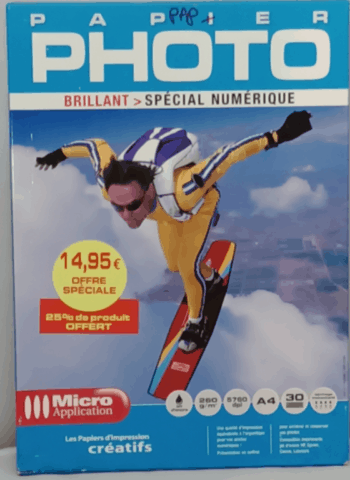 PAPIER PHOTO BRILLANT SPÉCIAL NUMÉRIQUE MICRO APPLICATION 5224