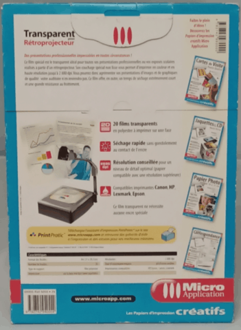 TRANSPARENT POUR RÉTROPROJECTEUR A4 