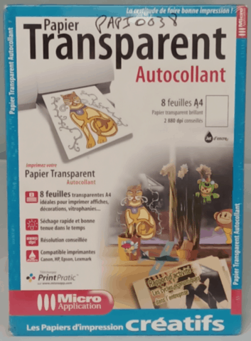 Papier Transparent Autocollant