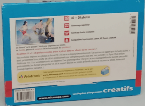 Papier Photo Brillant Prédécoupé 10x15 cm Micro Application 