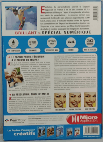 PAPIER PHOTO BRILLANT SPÉCIAL NUMÉRIQUE MICRO APPLICATION 5224