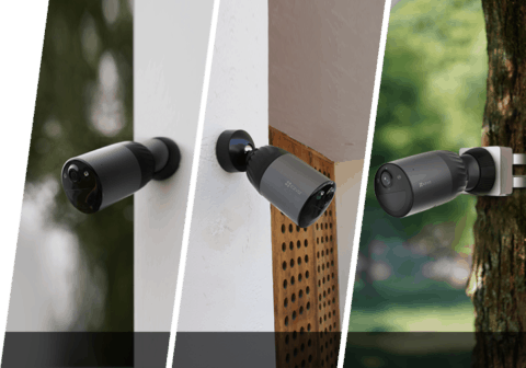 EZVIZ Camera Wifi Extérieure BC1C 4K PRO KIT - Résolution 4K - Batterie lithium rechargeable de 10 400 mAh - Protection continue 24/7 - Vision nocturne en coule