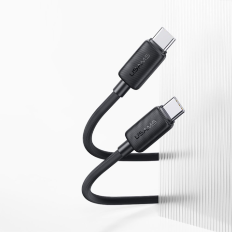 Câble avec motif USB Type-C vers USB Type-C 60W (2m) Usams US-SJ696 / KY Series Noir