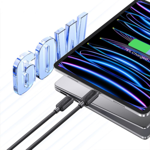Câble avec motif USB Type-C vers USB Type-C 60W (2m) Usams US-SJ696 / KY Series Noir