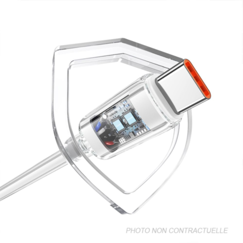 Câble tressé USB Type-C vers USB Type-C 100W Charge rapide (1,2 m) avec LED Usams US-SJ660 Noir