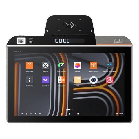 SUNMI D3 Mini, 58mm, puce, CD, Scanner (2D), USB, BT (BLE, 5.0), Ethernet, WiFi, 4G, NFC 