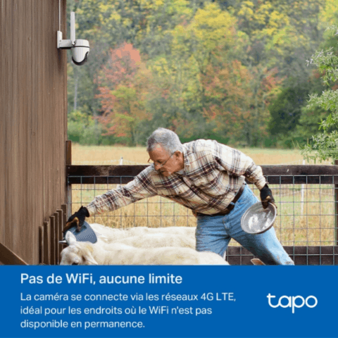 Tapo TC40GW - Caméra 4G LTE extérieure panoramique et inclinable
