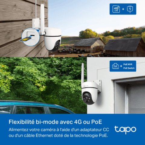 Tapo TC40GW - Caméra 4G LTE extérieure panoramique et inclinable